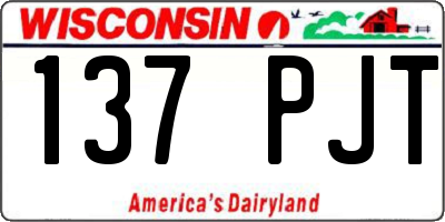 WI license plate 137PJT