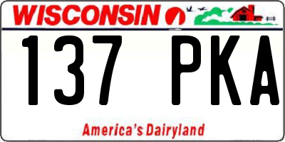 WI license plate 137PKA