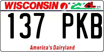 WI license plate 137PKB