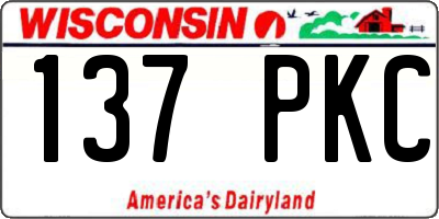 WI license plate 137PKC