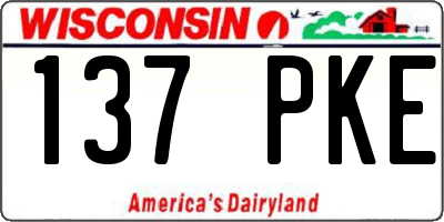 WI license plate 137PKE