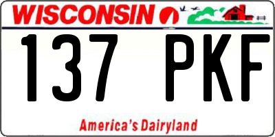 WI license plate 137PKF