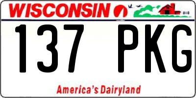 WI license plate 137PKG