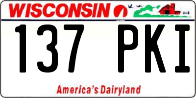 WI license plate 137PKI