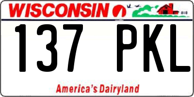 WI license plate 137PKL