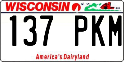 WI license plate 137PKM