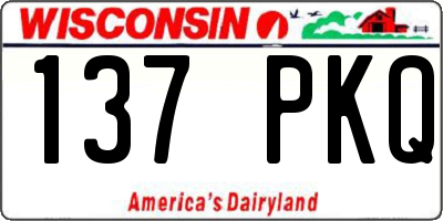 WI license plate 137PKQ