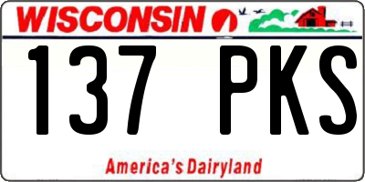 WI license plate 137PKS