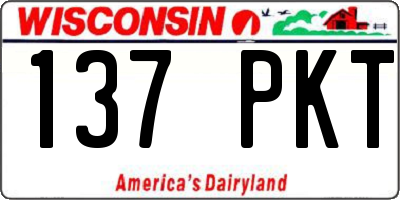 WI license plate 137PKT