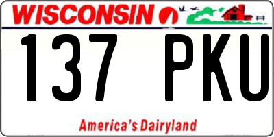 WI license plate 137PKU