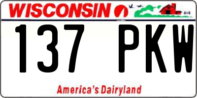 WI license plate 137PKW
