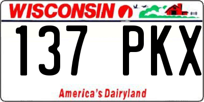 WI license plate 137PKX