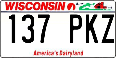 WI license plate 137PKZ
