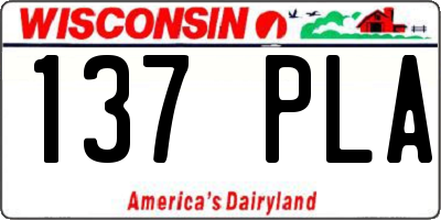 WI license plate 137PLA