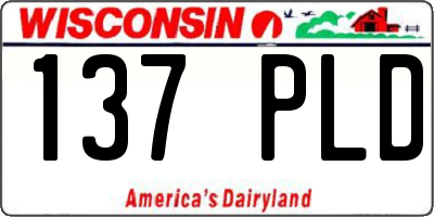 WI license plate 137PLD