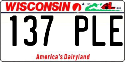 WI license plate 137PLE