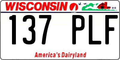 WI license plate 137PLF