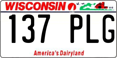WI license plate 137PLG
