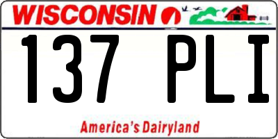WI license plate 137PLI