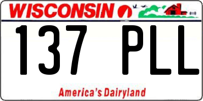 WI license plate 137PLL
