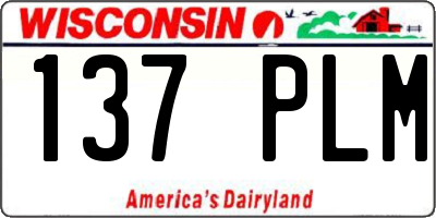 WI license plate 137PLM