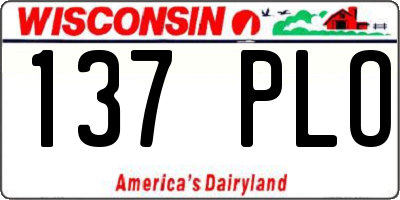 WI license plate 137PLO