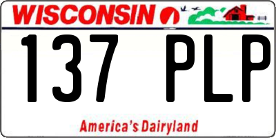 WI license plate 137PLP