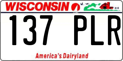 WI license plate 137PLR