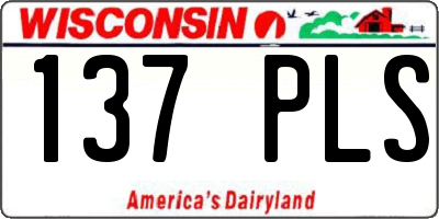 WI license plate 137PLS