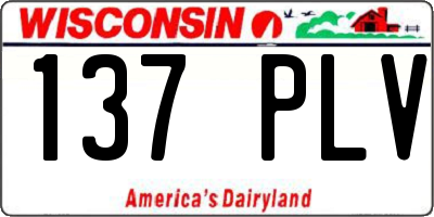 WI license plate 137PLV