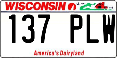 WI license plate 137PLW