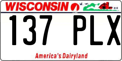 WI license plate 137PLX