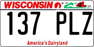 WI license plate 137PLZ