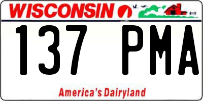 WI license plate 137PMA