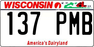 WI license plate 137PMB