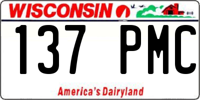 WI license plate 137PMC