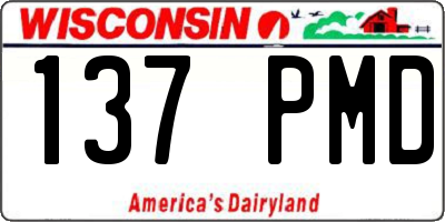 WI license plate 137PMD
