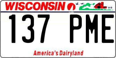 WI license plate 137PME