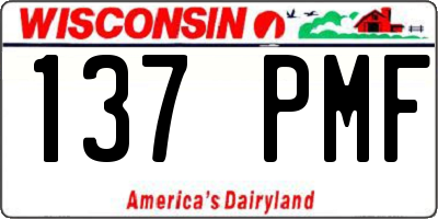 WI license plate 137PMF