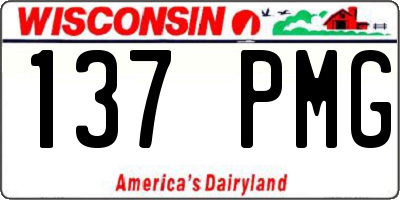 WI license plate 137PMG