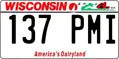 WI license plate 137PMI