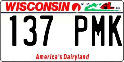 WI license plate 137PMK