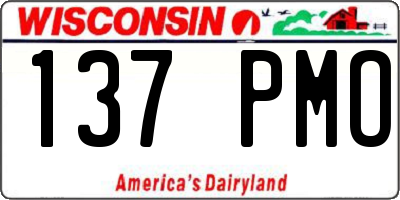 WI license plate 137PMO