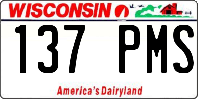 WI license plate 137PMS