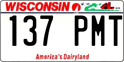 WI license plate 137PMT
