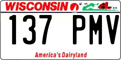 WI license plate 137PMV
