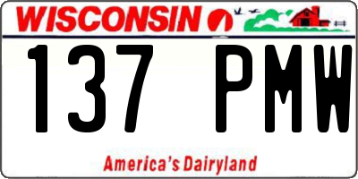 WI license plate 137PMW