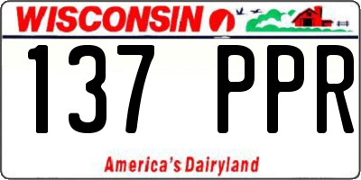 WI license plate 137PPR