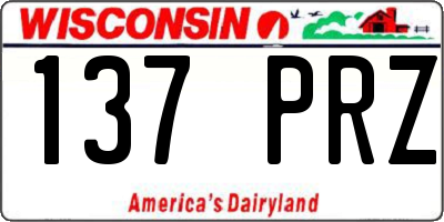 WI license plate 137PRZ