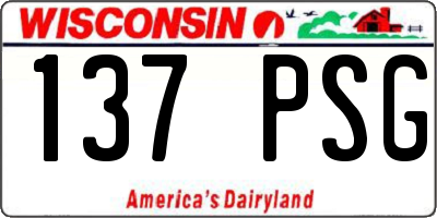 WI license plate 137PSG